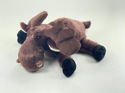 GANZ Stuffed Animal Plush Moose Black Brown White Webkinz 9" - Picture 3 of 8