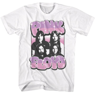 Pink Floyd Puff Bubble Text Photo Men's T Shirt Psychedelic Band Merch