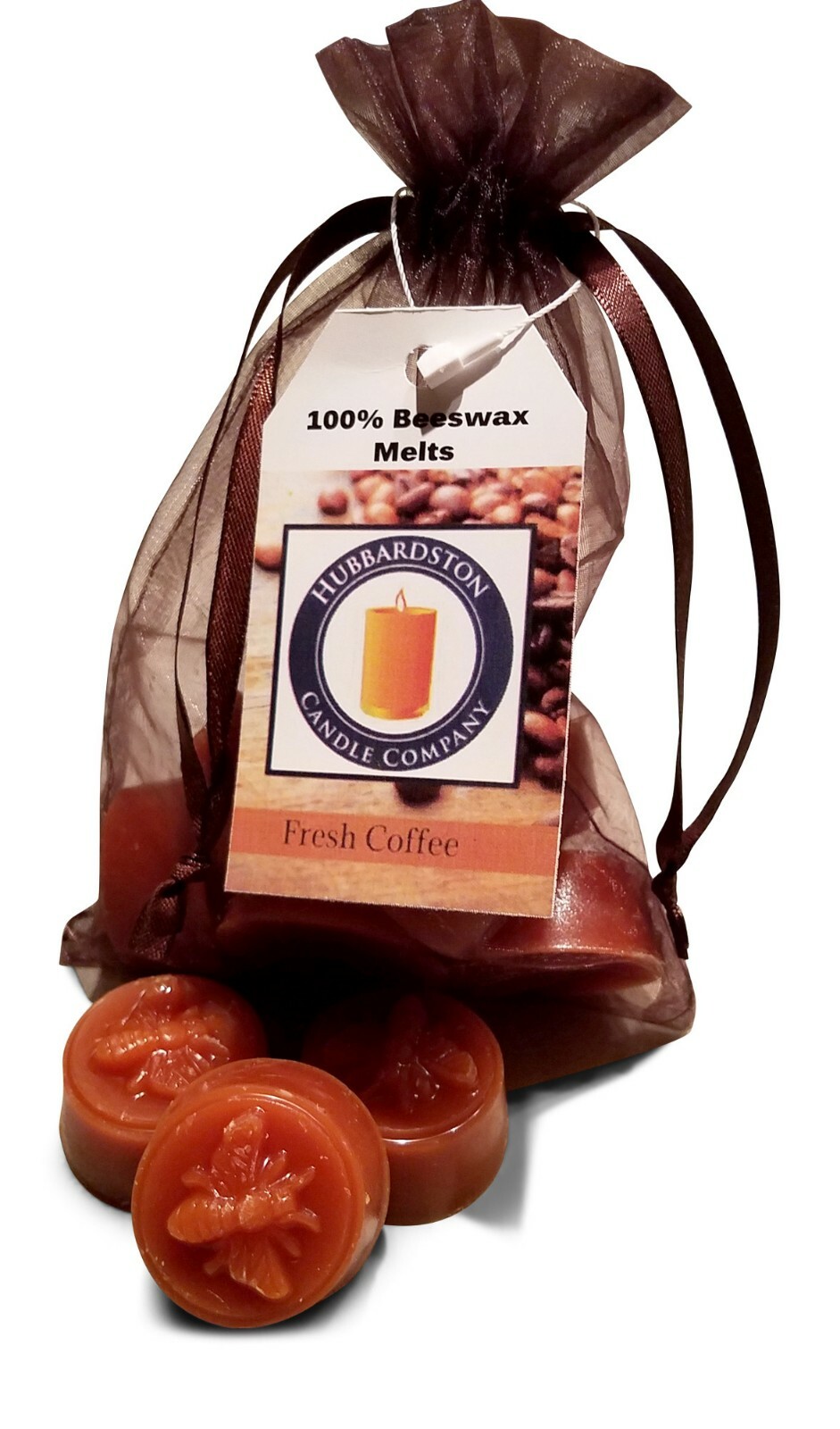 12 Piece Fresh Coffee Scented Beeswax Melts Hand Poured by Hubbardston Candle Co