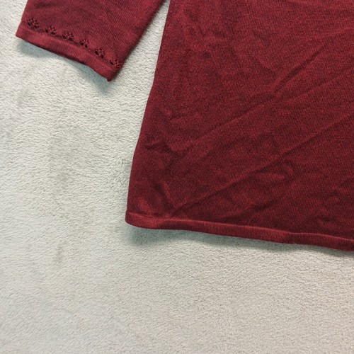 ROZ & ALI Sweater Size Petite MEDIUM (8-10) Women Pullover Fall Maroon Knit - Picture 7 of 18