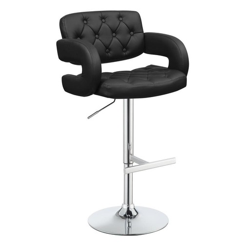 Brandi Adjustable Bar Stool Black and Chrome - Picture 3 of 8