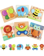 6-pack Jamohom Wooden Toddler Puzzles Gifts Toys sealed
