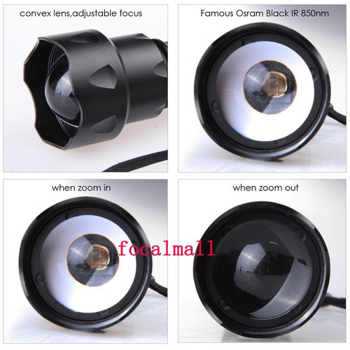 T20 Infrared LED IR 810nm 850nm 940nm Green Night Vision Zoomable Flashlight - Picture 42 of 44