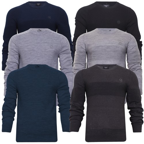 Mens Light Knit Jumper Crew Neck New 