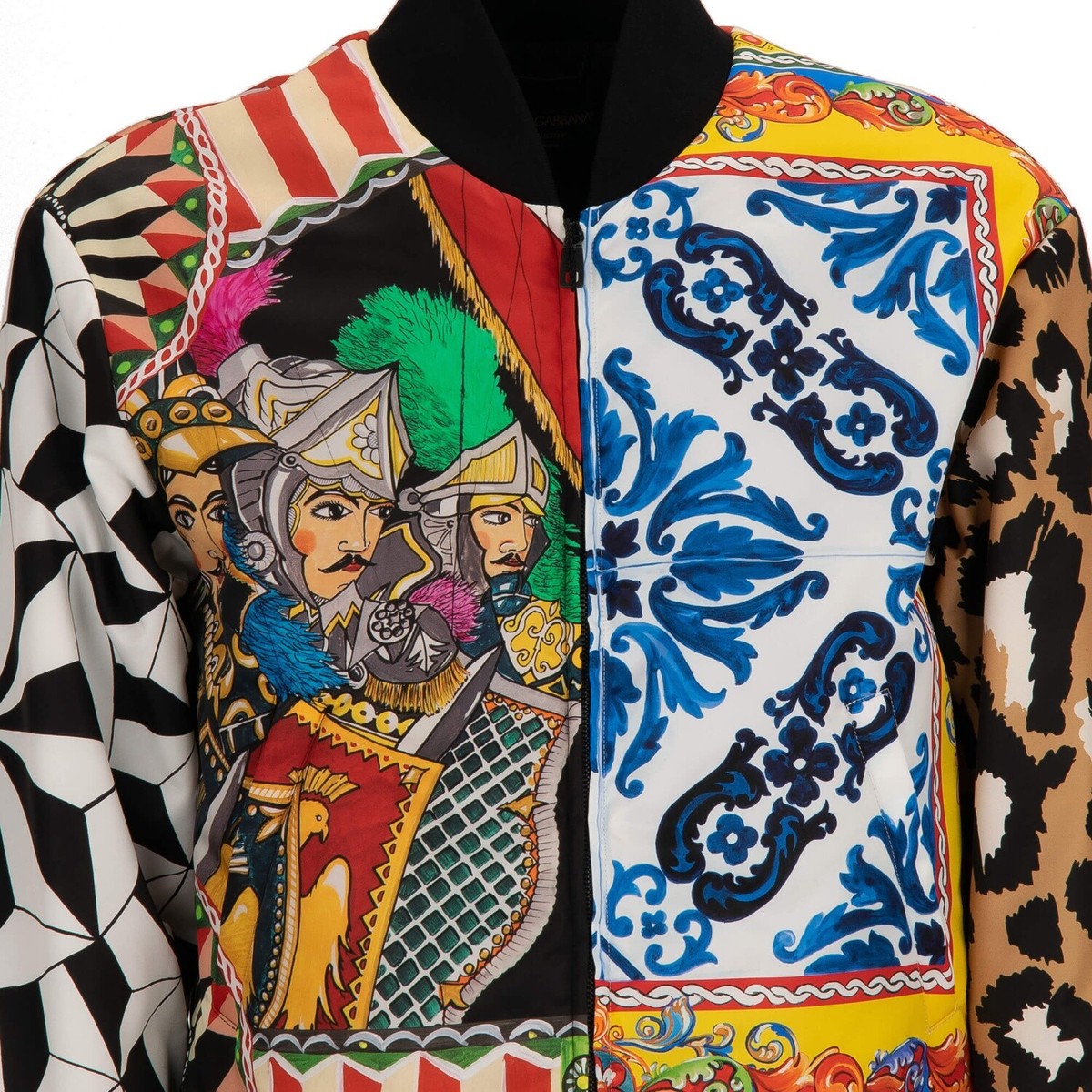 DOLCE & GABBANA Carretto Majolica Leopard Puffer Bomber DOLCE & GABBANA Carretto Majolica Leopard Puffer Bomber
