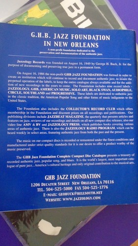 GHB G.H.B. Jazz Foundation Compact Disc Catalogue 2005 New Orleans MAGAZINE - Picture 2 of 2