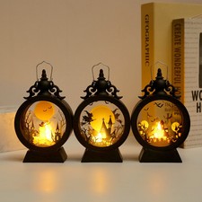 Candela Halloween retrò portatile tempesta lanterna candela senza fiamma