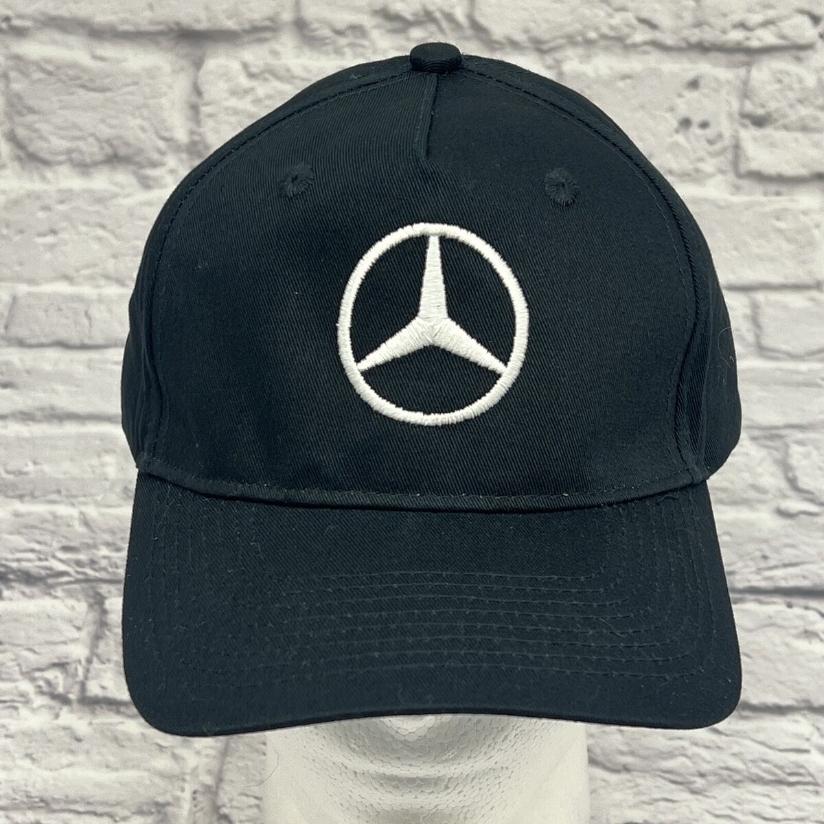 Mercedes Benz Hat Cap Black White Embroidered Logo Strapback Mercedes Benz Hat Cap Black White Embroidered Logo Strapback