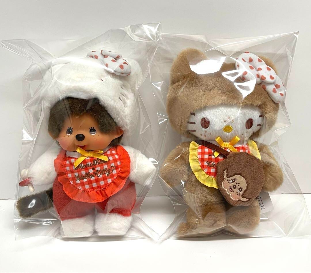 Monchhichi x Hello Kitty collabo Part 2 Sekiguchi Plush Toy S