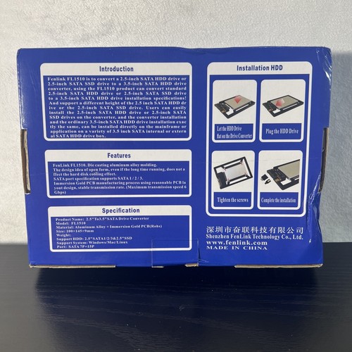 Fenlink 6GB 2.5in to 3.5in Internal SSD Hard Drive SATA Drive Converter - Photo 3/4