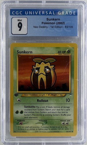 Sunkern (1st Edition) graded CGC 9 for sale on eBay