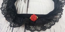 VTG Nancy King Women Vintage Retro Slip-On Leg Garter Thigh Ring Belt Black M