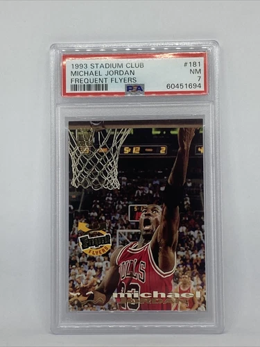 Michael Jordan 1993 Stadium Club Basketball Card #181 Chicago Bulls PSA 7