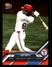 2024 Topps Now 518 Josh Smith Texas Rangers 1st Walk-Off Home Run Red 04/10