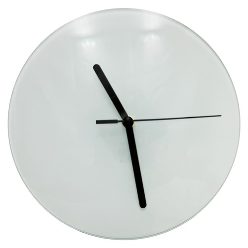 20/pack 7" Round Glass Photo Picture Frame Sublimation Blanks with Clock Glossy - Picture 2 of 8