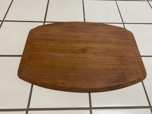 VINTAGE GLADMARK BURBANK CA Aluminum Tree Of Life Meat PLATTER & Teak TRAY Set - Picture 6 of 9