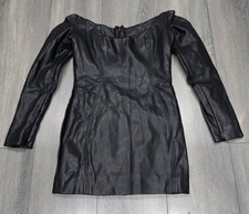 House Of CB London 'Livia' long sleeve leather mini dress size M A009785