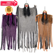 Halloween Decorations 3 Pack Lighted Eye Skeleton Ghosts Grey,Purple,Orange