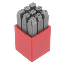 9pcs Metal Number Stamp 6mm Steel Reverse Punch for Jewelry Making Die