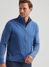 Peter Millar XL Solstice Performance Hybrid Full Zip Cardigan Jacket Blue EUC!