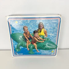 Vtg Intex 84” Alligator Gator Ride-On Inflatable Pool Float 2000 New