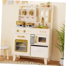 Play Kitchen w/Realistic Lights, Sounds, Pretend Play Set for Kids  White