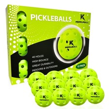 40-Pack High-Bounce Pickleball Balls - Durable, High-Visibility Indoor/Outdoor