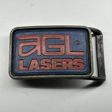 AGL LASERS VINTAGE CONSTRUCTION METAL BELT BUCKLE - SIZE 2 X 3