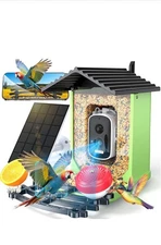 OPOWO Bird Feeder Camera2K HD AI Identify Smart Bird House Solar Powered - Green