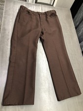 VTG Levi's Polyester Pants Men's 36X30 Brown Scovill Zipper Black Tab 70s 80s