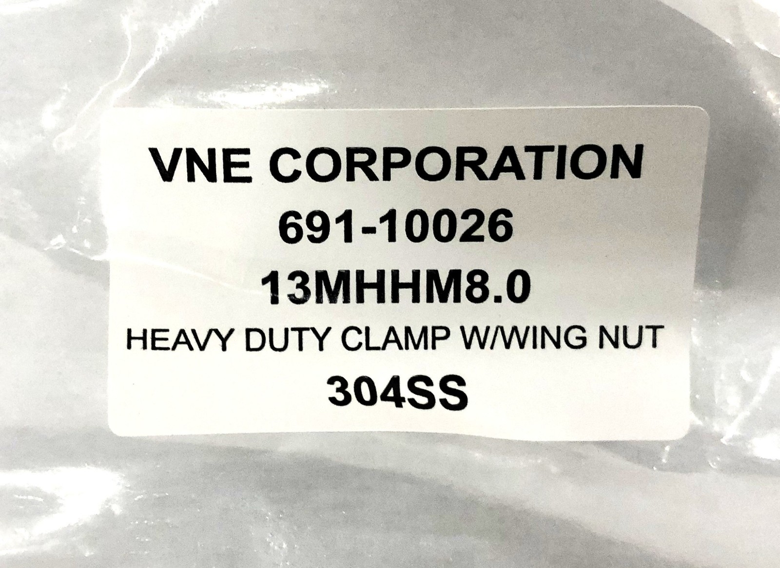 McMaster-Carr VNE Corp 304SS Heavy Duty Clamp W/ Wing Nut Kit 13MHHM8.0 NOS
