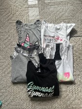 Justice Girls 5 Pc Shirt Set Size 12 Bundle Tanks And Long Sleeve