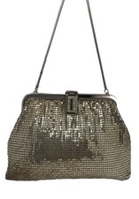 Whiting  Davis Silvertone Mesh Evening Purse Crystal Clasp