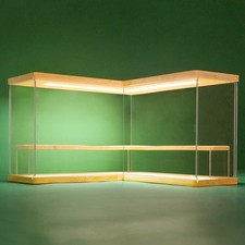 Clear Acrylic Display Case Stand with Wood Base 2/3/4/5/6 Tier Storage Box Sh...
