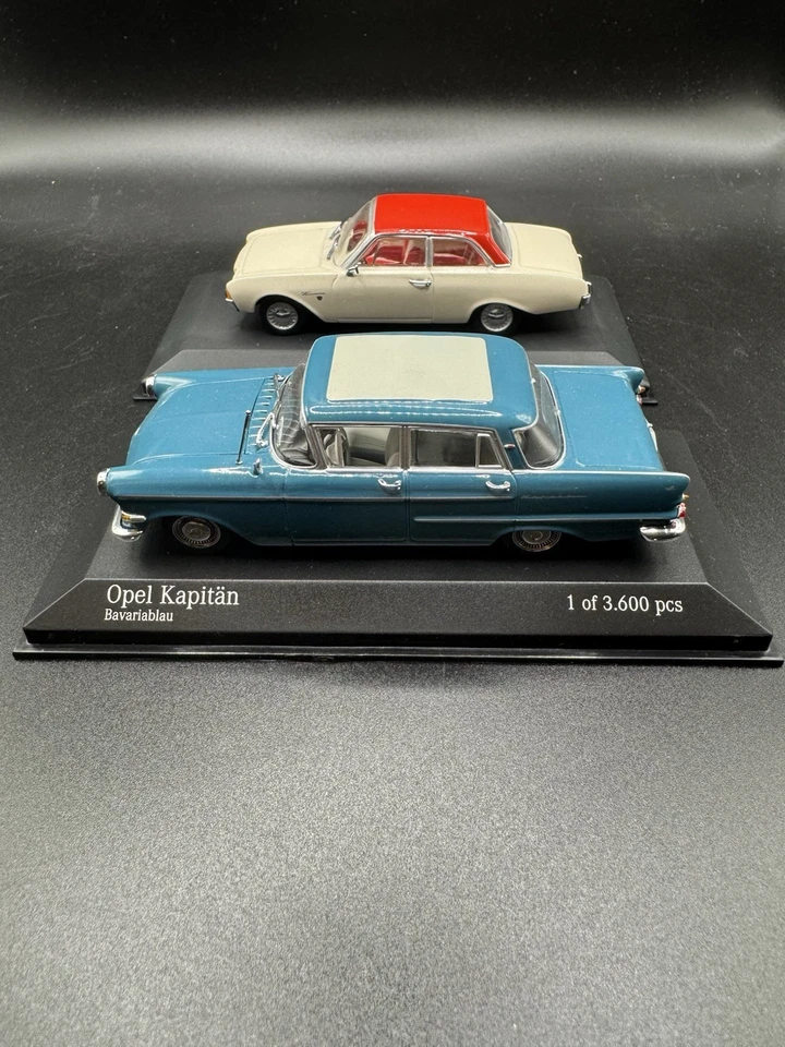 Opel Kapitan e ford Taunus 60'  Minichamps scala 1/43, prima serie rare in box  - Immagine 4 di 4