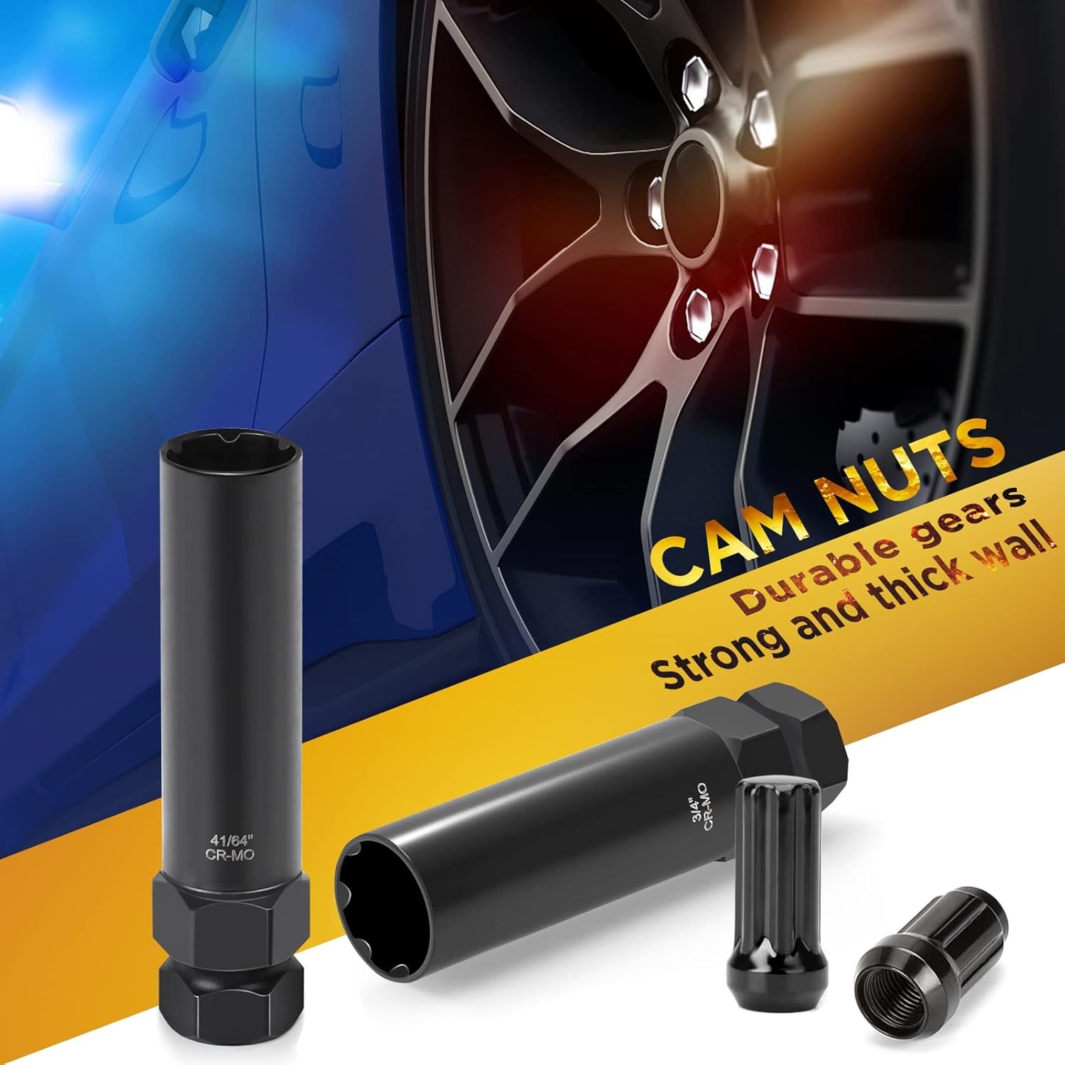 2 Piece Small 6 & 7 Spline Lug Nut Socket, Wheel Lock Key for Onesize, Black 