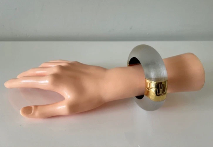 ALEXIS BITTAR 大号熔融 Lucite 铰链手链 - 银色 — 第 4/4 张图片