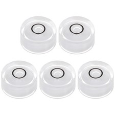 5pcs Round Bubble Level 18x9mm Mini Circular Bullseye Spirit Levels, White
