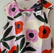 Brand new with tags. Uniqlo Marimekko V-neck flared dress, pink, size M.