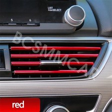 10pcs Car Accessories Red Air Conditioner Outlet Decoration Strips
