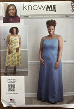 Know Me Mimi G Pattern ME2040 Middy Maxi Dresses Sizes 30W 32W 34W 36W 38W UNCUT