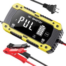 12A Smart Battery Charger, 12V/24V for Lithium-ion LiFePO4, Lead-Acid Batteries