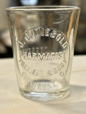 Cincinnati Ohio j.j. diebold pharmacist Measurement Shot Glass ! Scarce !
