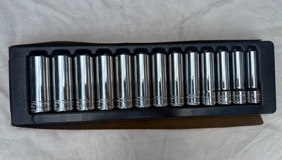 NEW Snap-on 1/2'' drive 6-point DEEP socket SET 12 thru 24 mm 313TSMYA