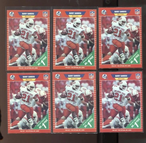 (9) Barry Sanders 1989 Pro Set #494 Rookie RC NFL Football Card