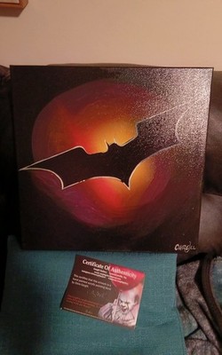 BATMAN SIGNAL OIL PAINTING 18x18 ARTIST BY CHRIS CARGILL