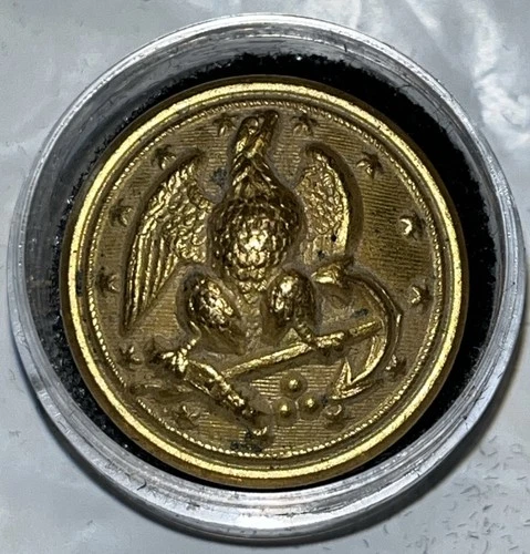 Civil War Naval Button Non-Excavated, Mercury Gilt London Back Mark
