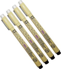 Sakura Pigma Micron 005 Black Pen 0.2mm Line Width 1 Count Pack of 4 ,