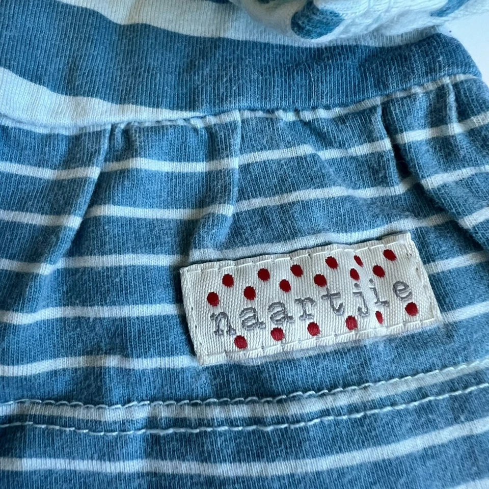 Túnica e gorro Naartjie listras azuis e bolinhas - Imagem 4 de 4