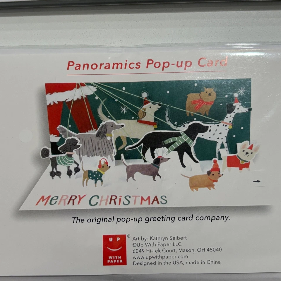 2 Christmas Holiday Dog Greeting Cards Up With Paper Panoramics Pop Up - Image 3 of 4